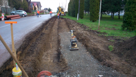 Výstavba chodníkov, kanálu a autobusovej zastávky v Hrabušiciach
